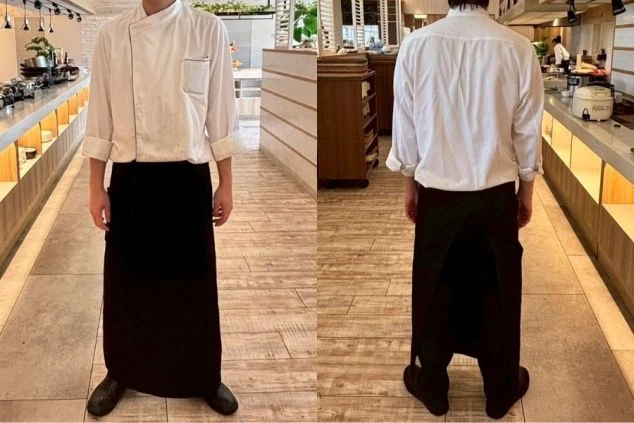 調理補助のリゾートバイトの制服（男女同じ）