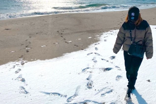 北海道函館市の街並みを上空から撮影した写真。青い海が左右に広がり、陸地がくびれた特徴的な地形がよくわかる。リゾートバイトの勤務地として、絶景の街をアピール。