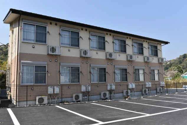 静岡県下田でのリゾートバイトの寮の外観の画像。