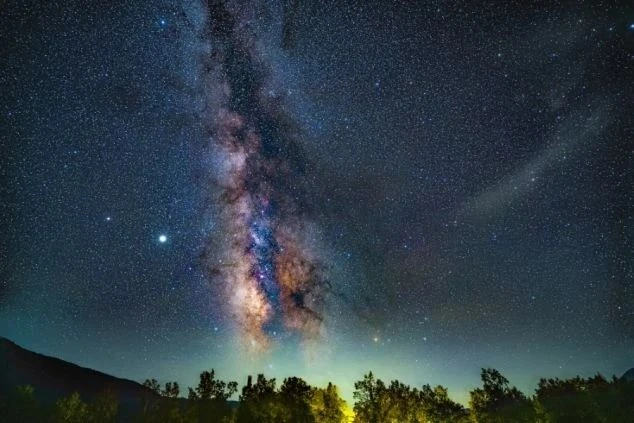 上高地で見れる満天の星空の画像。