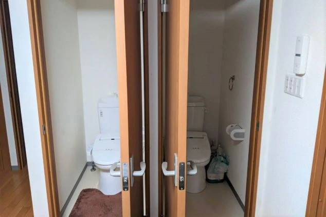 リゾートバイトの相部屋寮の共用トイレの画像