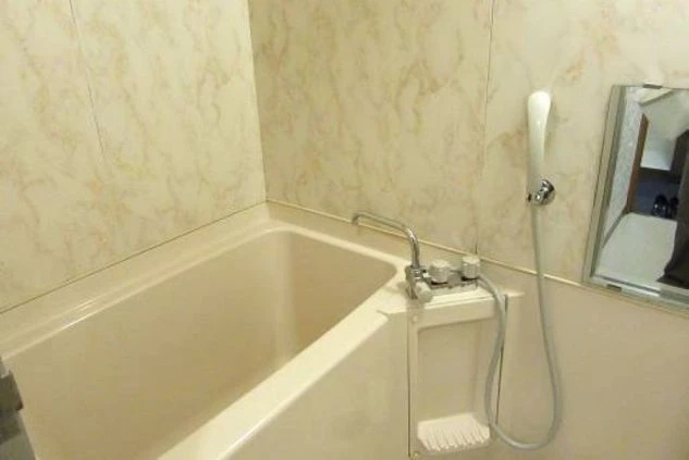 リゾートバイトの社員寮の部屋を表現するイメージ画像。洗面台と鏡が備え付けられた独立洗面台。