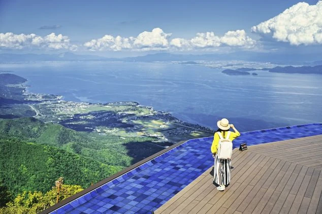 滋賀県_琵琶湖_快晴_びわ湖テラスの画像
