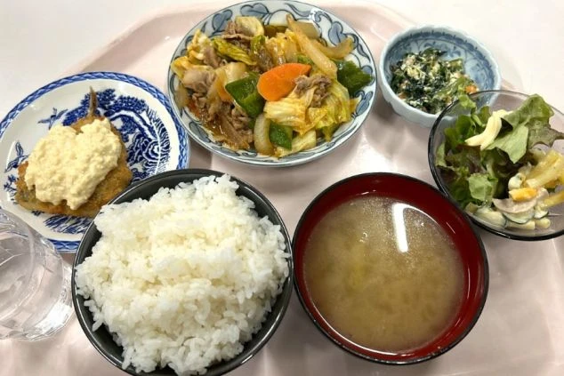 リゾートバイトのまかないの写真。バランスの良い献立。