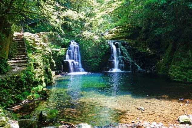 三重県・名張市の観光地「赤目四十八滝」の夏の画像