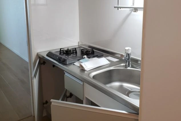 リゾートバイトの完全個室寮のキッチンの画像。