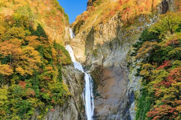 リゾートバイトの勤務先ホテルまでの道中にある称名滝の画像