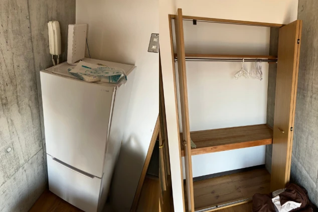 リゾートバイトの個室寮の部屋にある冷蔵庫の画像